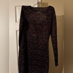 Worn once burgundy lace cocktail dress from express. Size large
